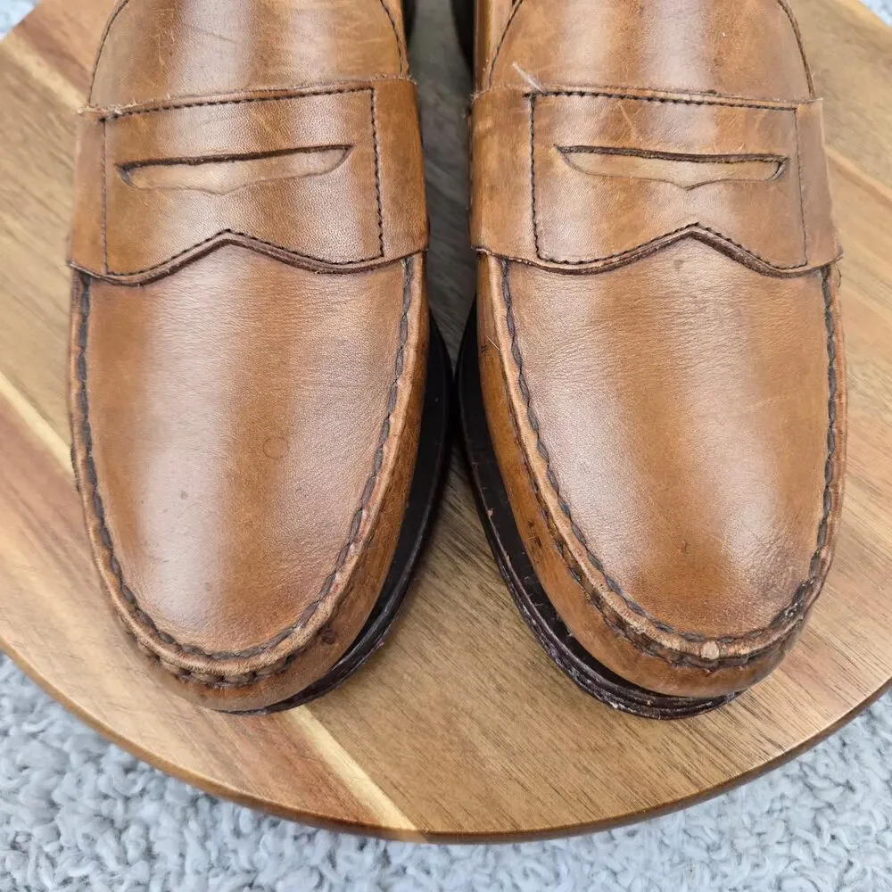 Allen Edmonds Mens 8.5D Cavanaugh Brown Leather Casual Office Penny Loafer